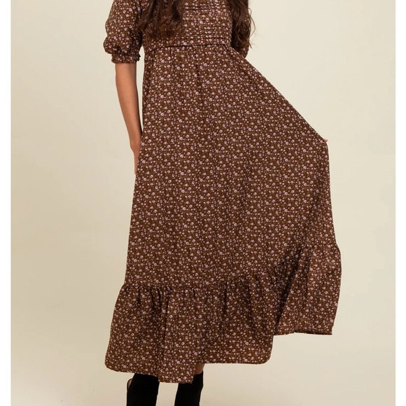 Pinkblush Chocolate Floral Maxi Dress - Picture 2 of 5